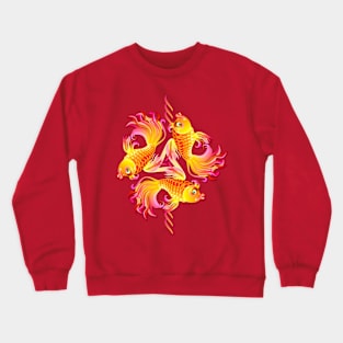 Three fishes playing Crewneck Sweatshirt